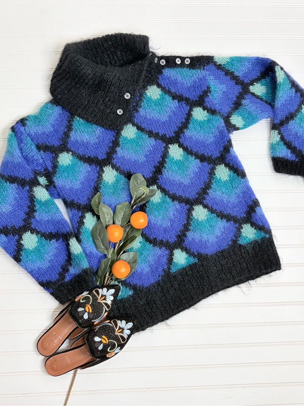 Vintage Nordstrom Mohair Cowl Neck Sweater